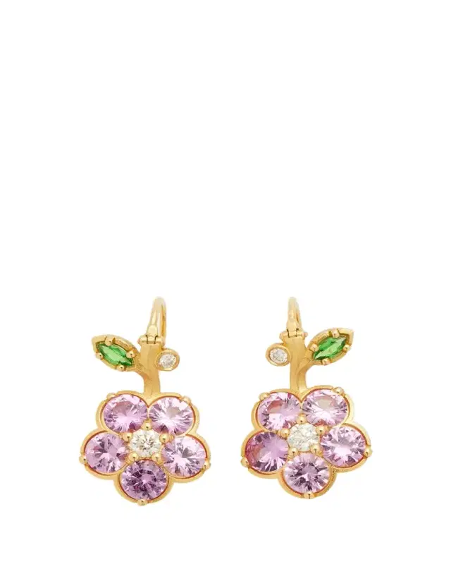 18k Gold Wild Child Pink Sapphire Drop Earrings 18k Gold Wild Child Pink Sapphire Drop Earrings