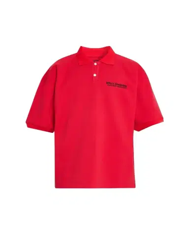 Willy Chavarria Men's Football Structured Cotton Polo Shirt | Thumbnail 1 Willy Chavarria Men's Football Structured Cotton Polo Shirt | Thumbnail 1