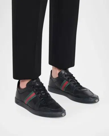 Gucci Men's Coda Leather Low-Top Sneakers | Thumbnail 4 Gucci Men's Coda Leather Low-Top Sneakers | Thumbnail 4