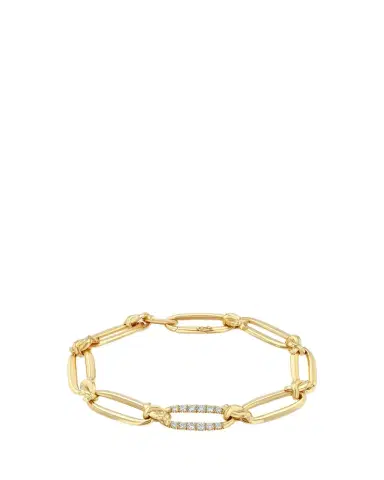 Lizzie Mandler Fine Jewelry Flat Link Bracelet with Diamond Pave | Thumbnail 1 Lizzie Mandler Fine Jewelry Flat Link Bracelet with Diamond Pave | Thumbnail 1