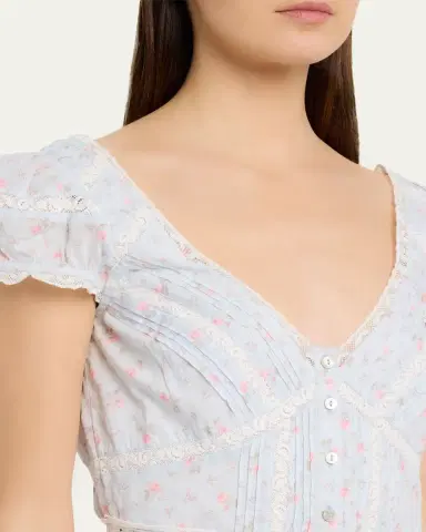 LoveShackFancy Aurela Floral Cotton Maxi Dress | Thumbnail 5 LoveShackFancy Aurela Floral Cotton Maxi Dress | Thumbnail 5