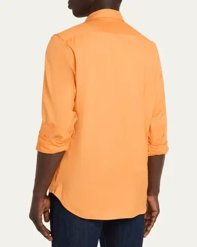 Kiton Men's Cashmere Pocket Snap-Placket Shirt | Thumbnail 3 Kiton Men's Cashmere Pocket Snap-Placket Shirt | Thumbnail 3