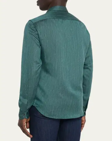 Kiton Men's Cashmere, Wool and Silk Snap-Placket Shirt | Thumbnail 3 Kiton Men's Cashmere, Wool and Silk Snap-Placket Shirt | Thumbnail 3