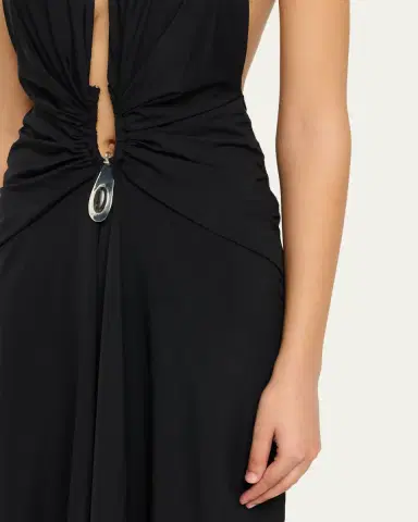 Christopher Esber Crystal Pendant Plunging Halter Maxi Dress | Thumbnail 5 Christopher Esber Crystal Pendant Plunging Halter Maxi Dress | Thumbnail 5