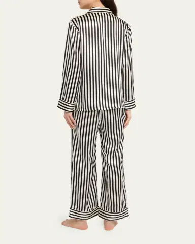 Olivia von Halle Lila Nika Striped Silk Satin Pajama Set | Thumbnail 3 Olivia von Halle Lila Nika Striped Silk Satin Pajama Set | Thumbnail 3