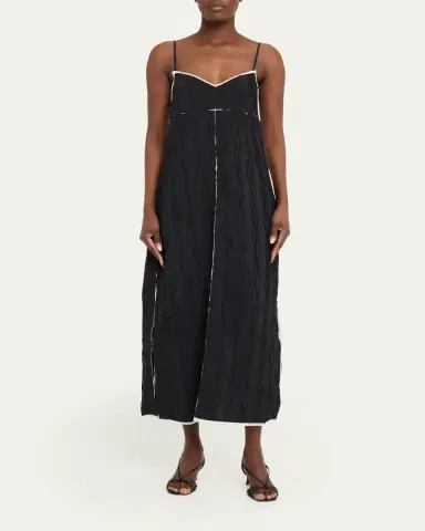 SIMKHAI Leah Textured Sleeveless Midi Dress | Thumbnail 2 SIMKHAI Leah Textured Sleeveless Midi Dress | Thumbnail 2