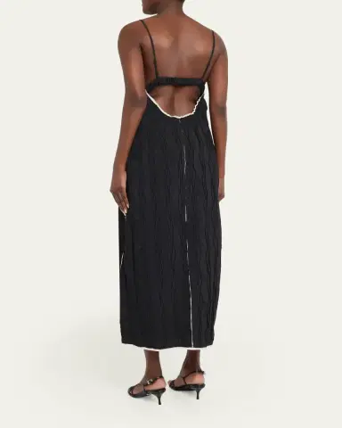 SIMKHAI Leah Textured Sleeveless Midi Dress | Thumbnail 3 SIMKHAI Leah Textured Sleeveless Midi Dress | Thumbnail 3