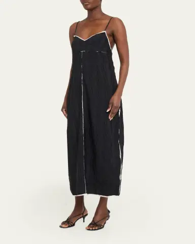 SIMKHAI Leah Textured Sleeveless Midi Dress | Thumbnail 4 SIMKHAI Leah Textured Sleeveless Midi Dress | Thumbnail 4