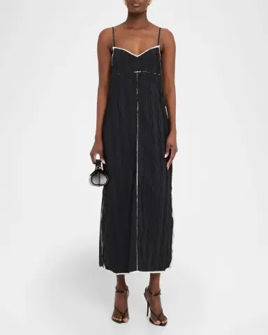 SIMKHAI Leah Textured Sleeveless Midi Dress | Thumbnail 6 SIMKHAI Leah Textured Sleeveless Midi Dress | Thumbnail 6