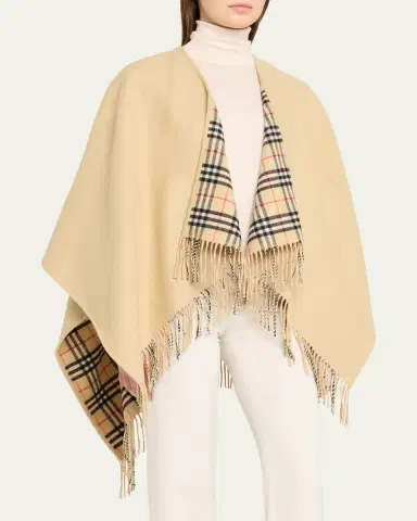 Burberry Reversible Check Wool Cape | Thumbnail 3 Burberry Reversible Check Wool Cape | Thumbnail 3