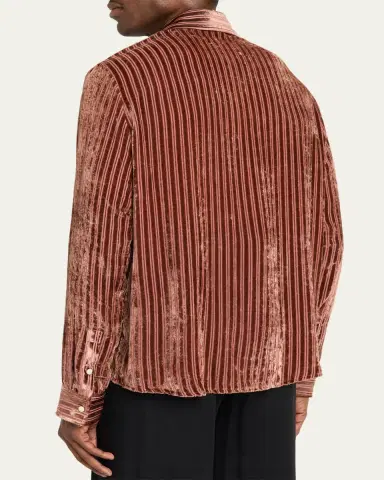 Amiri Men's Velvet Stripe Dress Shirt | Thumbnail 3 Amiri Men's Velvet Stripe Dress Shirt | Thumbnail 3