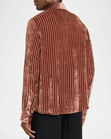 Amiri Men's Velvet Stripe Dress Shirt | Thumbnail 7 Amiri Men's Velvet Stripe Dress Shirt | Thumbnail 7