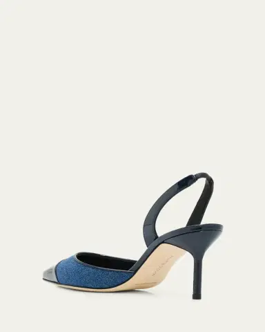 Manolo Blahnik 70mm Capsli Linen Slingback Pumps | Thumbnail 2 Manolo Blahnik 70mm Capsli Linen Slingback Pumps | Thumbnail 2