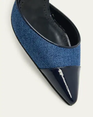 Manolo Blahnik 70mm Capsli Linen Slingback Pumps | Thumbnail 3 Manolo Blahnik 70mm Capsli Linen Slingback Pumps | Thumbnail 3