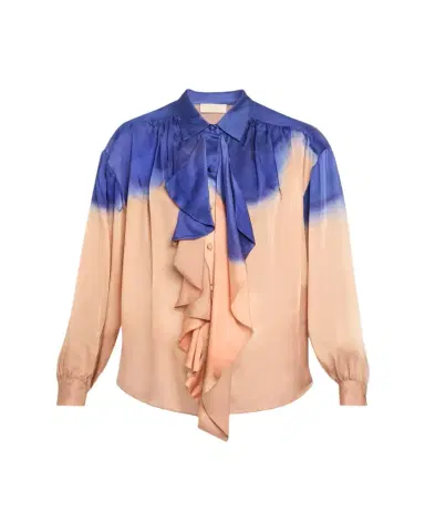 Ulla Johnson x Helen Frankenthaler Gesture Silk-Chiffon Ruffle Blouse | Thumbnail 1 Ulla Johnson x Helen Frankenthaler Gesture Silk-Chiffon Ruffle Blouse | Thumbnail 1