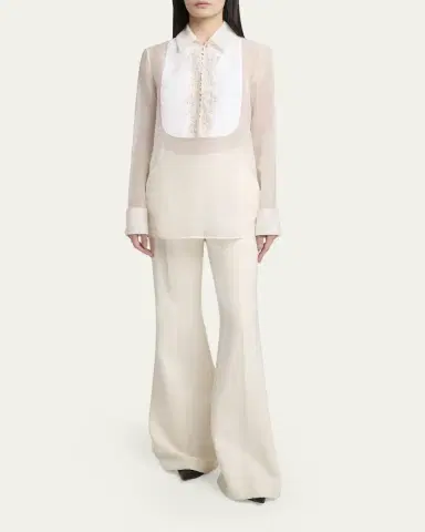 Gabriela Hearst Oriana Silk Organza Bib Blouse | Thumbnail 2 Gabriela Hearst Oriana Silk Organza Bib Blouse | Thumbnail 2