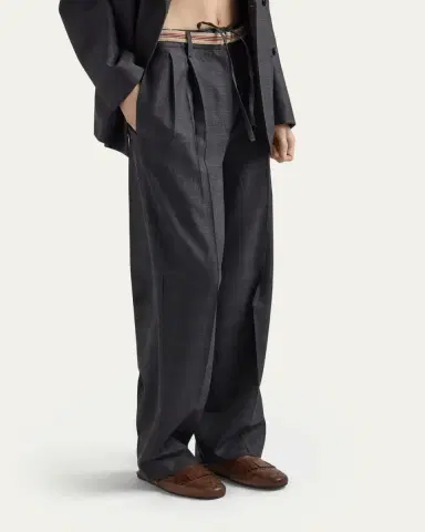 Prada Pleated Wool Drawstring Trousers | Thumbnail 4 Prada Pleated Wool Drawstring Trousers | Thumbnail 4