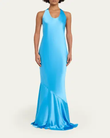 Retrofête Alison Satin Halter Gown | Thumbnail 2 Retrofête Alison Satin Halter Gown | Thumbnail 2