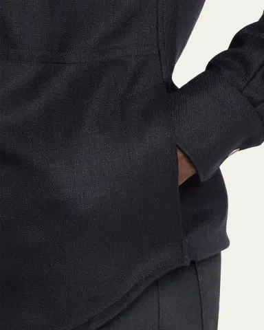 Kiton Men's Textured Cashmere and Wool Snap-Front Overshirt | Thumbnail 5 Kiton Men's Textured Cashmere and Wool Snap-Front Overshirt | Thumbnail 5