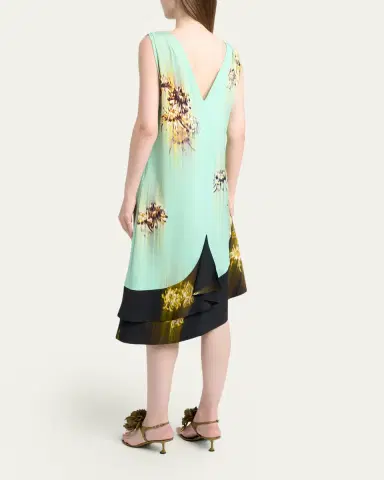 Proenza Schouler Rhetta Blur Floral Sleeveless Midi Shift Dress | Thumbnail 3 Proenza Schouler Rhetta Blur Floral Sleeveless Midi Shift Dress | Thumbnail 3