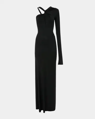 Victoria Beckham Knotted One-Shoulder Satin Gown | Thumbnail 2 Victoria Beckham Knotted One-Shoulder Satin Gown | Thumbnail 2
