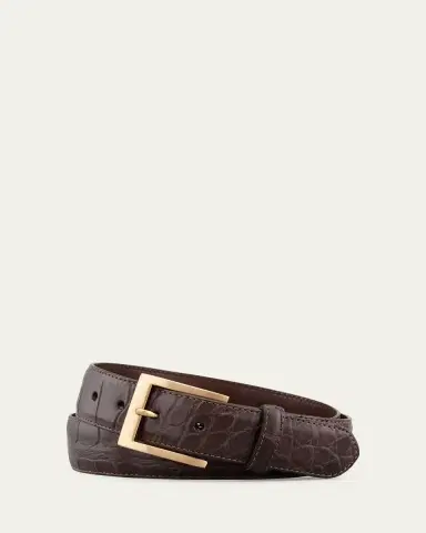 W. Kleinberg Matte Alligator Belt with Interchangeable Buckles | Thumbnail 2 W. Kleinberg Matte Alligator Belt with Interchangeable Buckles | Thumbnail 2