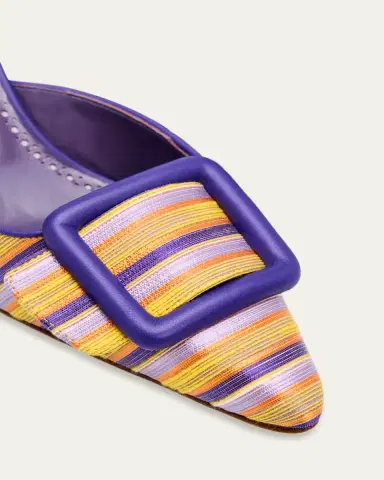 Manolo Blahnik 50mm Maysalebi Striped Mule Pumps | Thumbnail 3 Manolo Blahnik 50mm Maysalebi Striped Mule Pumps | Thumbnail 3