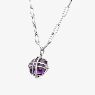 GOSHWARA Goshwara Freedom 18K White Gold Amethyst Cage Pendant by The Solist | Thumbnail 2 GOSHWARA Goshwara Freedom 18K White Gold Amethyst Cage Pendant by The Solist | Thumbnail 2
