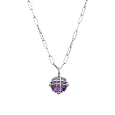 GOSHWARA Goshwara Freedom 18K White Gold Amethyst Cage Pendant by The Solist | Thumbnail 1 GOSHWARA Goshwara Freedom 18K White Gold Amethyst Cage Pendant by The Solist | Thumbnail 1