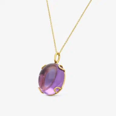 GOSHWARA Goshwara Rock-N-Roll 18K Yellow Gold Amethyst Oval Cabochon Pendant by The Solist | Thumbnail 2 GOSHWARA Goshwara Rock-N-Roll 18K Yellow Gold Amethyst Oval Cabochon Pendant by The Solist | Thumbnail 2