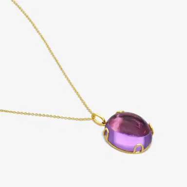 GOSHWARA Goshwara Rock-N-Roll 18K Yellow Gold Amethyst Oval Cabochon Pendant by The Solist | Thumbnail 3 GOSHWARA Goshwara Rock-N-Roll 18K Yellow Gold Amethyst Oval Cabochon Pendant by The Solist | Thumbnail 3