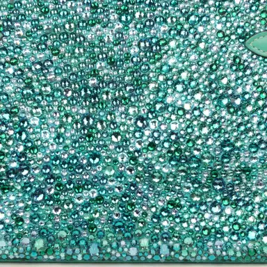 HERMÈS Custom "Aquamarine" Swarovski Crystal Pre-owned Hermes Kelly Pochette Lagon Swift Palladium Hardware | Thumbnail 6 HERMÈS Custom "Aquamarine" Swarovski Crystal Pre-owned Hermes Kelly Pochette Lagon Swift Palladium Hardware | Thumbnail 6