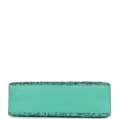 HERMÈS Custom "Aquamarine" Swarovski Crystal Pre-owned Hermes Kelly Pochette Lagon Swift Palladium Hardware | Thumbnail 7 HERMÈS Custom "Aquamarine" Swarovski Crystal Pre-owned Hermes Kelly Pochette Lagon Swift Palladium Hardware | Thumbnail 7