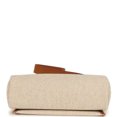 HERMÈS Hermes Herbag Zip 20 Mini Ecru and Beige Toile H Canvas and Fauve Vache Hunter Gold Hardware | Thumbnail 6 HERMÈS Hermes Herbag Zip 20 Mini Ecru and Beige Toile H Canvas and Fauve Vache Hunter Gold Hardware | Thumbnail 6