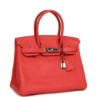 HERMÈS Pre-owned Hermes Birkin 30 Rouge Pivoine Clemence Palladium Hardware | Thumbnail 2 HERMÈS Pre-owned Hermes Birkin 30 Rouge Pivoine Clemence Palladium Hardware | Thumbnail 2