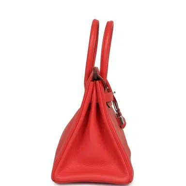 HERMÈS Pre-owned Hermes Birkin 30 Rouge Pivoine Clemence Palladium Hardware | Thumbnail 3 HERMÈS Pre-owned Hermes Birkin 30 Rouge Pivoine Clemence Palladium Hardware | Thumbnail 3