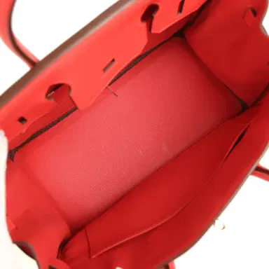 HERMÈS Pre-owned Hermes Birkin 30 Rouge Pivoine Clemence Palladium Hardware | Thumbnail 8 HERMÈS Pre-owned Hermes Birkin 30 Rouge Pivoine Clemence Palladium Hardware | Thumbnail 8