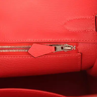 HERMÈS Pre-owned Hermes Birkin 30 Rouge Pivoine Clemence Palladium Hardware | Thumbnail 9 HERMÈS Pre-owned Hermes Birkin 30 Rouge Pivoine Clemence Palladium Hardware | Thumbnail 9