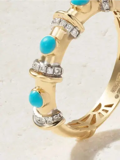 L’Atelier Nawbar Milky Way 18-karat Gold, Turquoise And Diamond Ring | Thumbnail 4 L’Atelier Nawbar Milky Way 18-karat Gold, Turquoise And Diamond Ring | Thumbnail 4