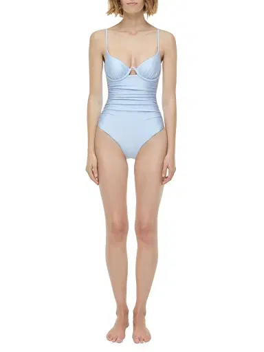 Simkhai Women's Laine Ruched One-Piece Swimsuit | Thumbnail 2 Simkhai Women's Laine Ruched One-Piece Swimsuit | Thumbnail 2