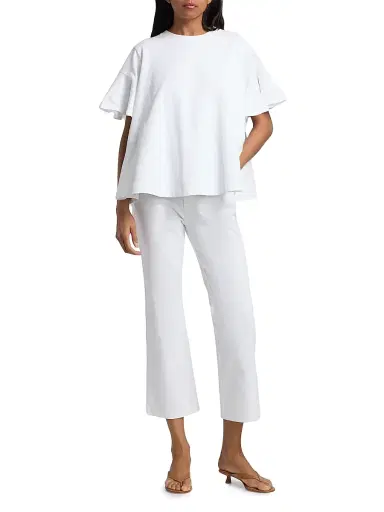 Cinq à Sept Women's Stevie Lace Pocket Crop Jeans - White | Thumbnail 2 Cinq à Sept Women's Stevie Lace Pocket Crop Jeans - White | Thumbnail 2