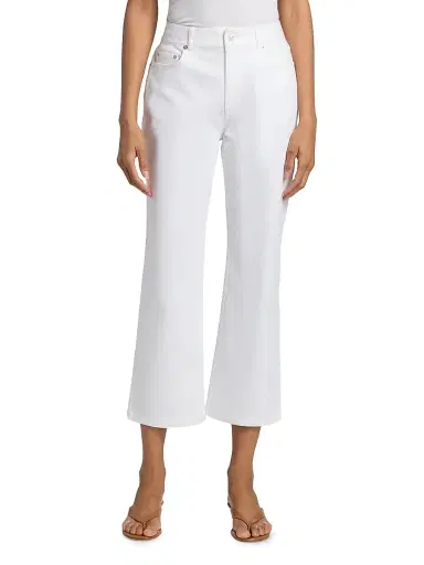 Cinq à Sept Women's Stevie Lace Pocket Crop Jeans - White | Thumbnail 3 Cinq à Sept Women's Stevie Lace Pocket Crop Jeans - White | Thumbnail 3