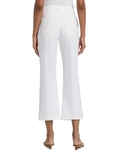 Cinq à Sept Women's Stevie Lace Pocket Crop Jeans - White | Thumbnail 5 Cinq à Sept Women's Stevie Lace Pocket Crop Jeans - White | Thumbnail 5