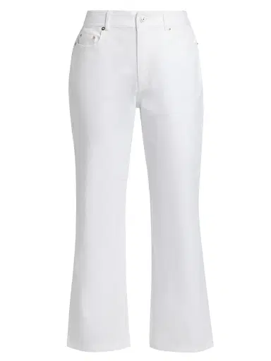 Cinq à Sept Women's Stevie Lace Pocket Crop Jeans - White | Thumbnail 1 Cinq à Sept Women's Stevie Lace Pocket Crop Jeans - White | Thumbnail 1