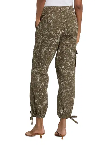 Cinq à Sept Women's Zola Garden Doodle Cargo Pants - Dark Olive White - Size 14 | Thumbnail 5 Cinq à Sept Women's Zola Garden Doodle Cargo Pants - Dark Olive White - Size 14 | Thumbnail 5
