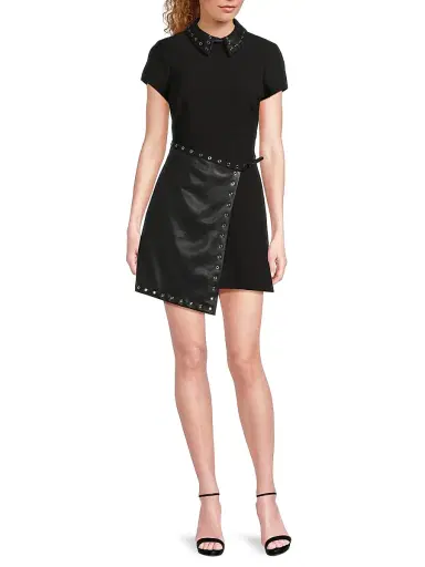 Likely Women's Elia Grommet-Detail Mixed-Media Minidress - Black - Size 0 | Thumbnail 2 Likely Women's Elia Grommet-Detail Mixed-Media Minidress - Black - Size 0 | Thumbnail 2