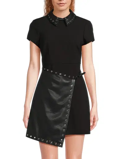 Likely Women's Elia Grommet-Detail Mixed-Media Minidress - Black - Size 0 | Thumbnail 3 Likely Women's Elia Grommet-Detail Mixed-Media Minidress - Black - Size 0 | Thumbnail 3