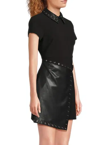 Likely Women's Elia Grommet-Detail Mixed-Media Minidress - Black - Size 0 | Thumbnail 4 Likely Women's Elia Grommet-Detail Mixed-Media Minidress - Black - Size 0 | Thumbnail 4