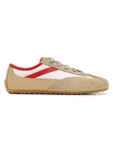 McQueen Women's Boxe Colorblocked Leather & Suede Low-Top Sneakers - White Beige Lipstick | Thumbnail 1 McQueen Women's Boxe Colorblocked Leather & Suede Low-Top Sneakers - White Beige Lipstick | Thumbnail 1