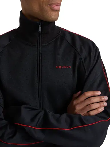 McQueen Men's Logo Cotton-Blend Track Jacket - Midnight | Thumbnail 6 McQueen Men's Logo Cotton-Blend Track Jacket - Midnight | Thumbnail 6